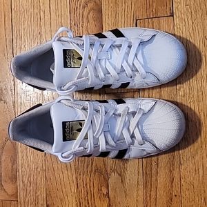 Adidas La Marque aux 3 Bandes White Shell Toe Superstar Sneakers Men sz 6.5/ W 8